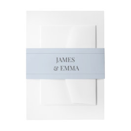Faixa Decorativa Para Convite Cinto de Barriga de Casamento Minimalista | Azul D