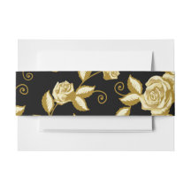 Cinto de barriga floral dourado e preto