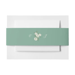 Faixa Decorativa Para Convite Cinto de Cintura de Casamento Verde Sage Personali