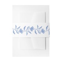 Cinto para Convite de Casamento Blue Floral Chinoi