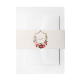 Faixa Decorativa Para Convite Cintura de Monograma de Noiva com Flor de Rosa Emp