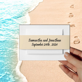 Faixa Decorativa Para Convite Cinturão de convite de casamento com tema de praia