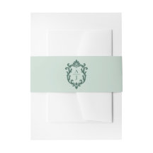 Convite de Casamento com Crista Floral Ornata Verd