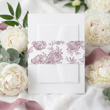 Convite de Casamento Floral Botânico Desenhado à M