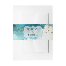 Convite de casamento - onda em aquarela
