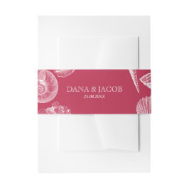 Faixa Decorativa Para Convite Convite de Casamento Personalizado Beach Seashell