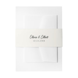 Faixa Decorativa Para Convite Creme de Script Minimalista no White Wedding Suite