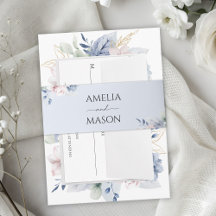 Dusty Blue Floral Watercolor Wedding