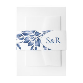 Faixa Decorativa Para Convite Elegant Blue Floral Vintage Wedding