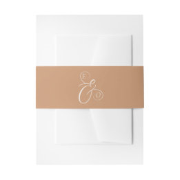 Faixa Decorativa Para Convite Elegant Ivory Monogram Muted Copper Wedding