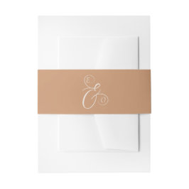 Faixa Decorativa Para Convite Elegant Ivory Monogram Muted Copper Wedding