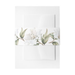 Faixa Decorativa Para Convite Elegant Oriental White Magnolia Wedding 