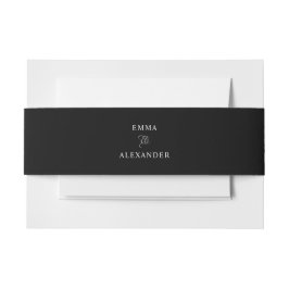 Faixa Decorativa Para Convite Elegant Wedding Ampersand Calligraphy Black White