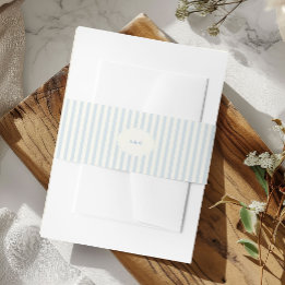 Faixa Decorativa Para Convite Elegantes Listras Azuis Francesas Monograma Préppy