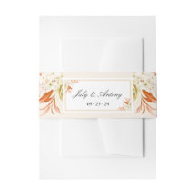 Envoltório Floral Celestial Moderno em Laranja e P