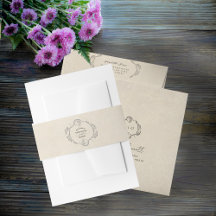 Faixa para Envelope de Noiva com Ilustrações Botân