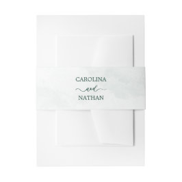 Faixa Decorativa Para Convite Green Simple Elegant Wedding Names Invitation