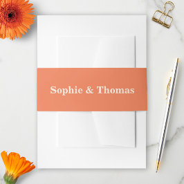 Faixa Decorativa Para Convite Modern Bold Typografia Weding Apricot Orange