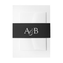 Faixa Decorativa Para Convite Monograma de Ampersand de Casal Inicial Preto Bran