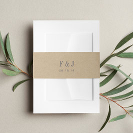 Faixa Decorativa Para Convite Monograma Kraft impresso
