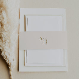 Faixa Decorativa Para Convite Nado Simples Mínimo de Creme Dourado Moderno ANDRE