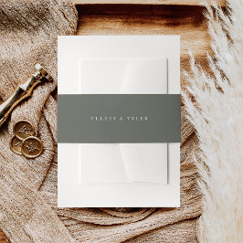 Faixa Decorativa Para Convite Nomes em Verde Floresta e Branco para Casamento
