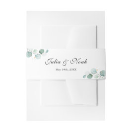 Faixa Decorativa Para Convite Nomes Personalizados Casamento Elegante Eucalyptus