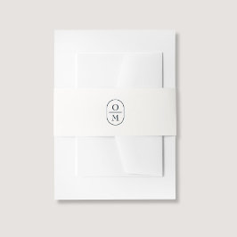 Faixa Decorativa Para Convite Off-White | Couple Monogram Wedding Invitation 