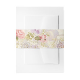 Faixa Decorativa Para Convite Papel de embrulho floral em aquarela romântica - E