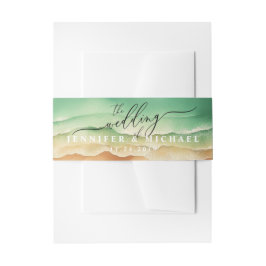 Faixa Decorativa Para Convite Praia Oceânica Scripts Elegantes Azul Aquarela