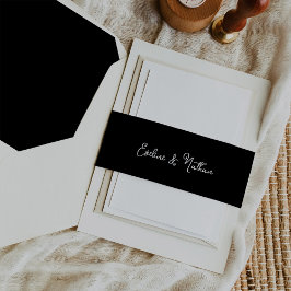 Faixa Decorativa Para Convite Preto Simples e Suave | Casamento