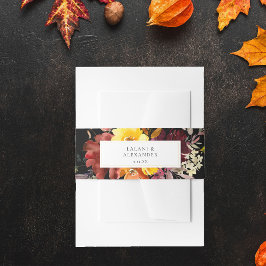 Faixa Decorativa Para Convite Queda Dourada Laranja e Amarela Floral 5- Preto