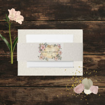 Renaissance Floral Wedding Invitation Belly Banda