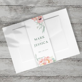 Faixa Decorativa Para Convite Retrato de Banda de Convite para Casamento de Flor
