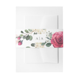 Faixa Decorativa Para Convite Rosas cor de água rosa. Monograma de casamento Flo