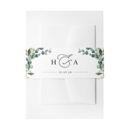 Faixa Decorativa Para Convite Rustic Greenery Monogram Wedding