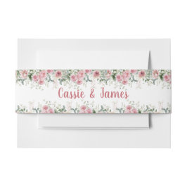 Faixa Decorativa Para Convite Soft Pink Peony & Eucalyptus Floral Design Wedding