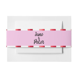 Faixa Decorativa Para Convite Striped Pink and Red Wedding 