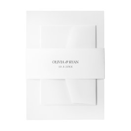 Faixa Decorativa Para Convite Suite de Casamento Negro e Branco minimalista