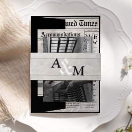 Faixa Decorativa Para Convite Suíte de Convite para Casamento de Jornais Exclusi