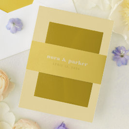 Faixa Decorativa Para Convite Tipografia Amarela-Manteiga Simples Casamento