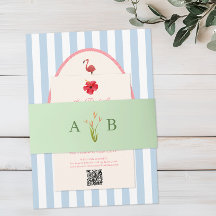 Tropical Botanical Floral Wedding Invitation