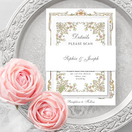 Faixa Decorativa Para Convite Vintage e Luxe Wedding | Branco e Cinzas