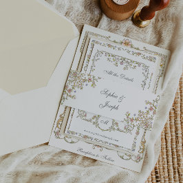Faixa Decorativa Para Convite Vintage Garden | Casamento Colorido de Luxo