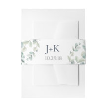 Watercolor Eucalyptus Wedding Belly Bandas