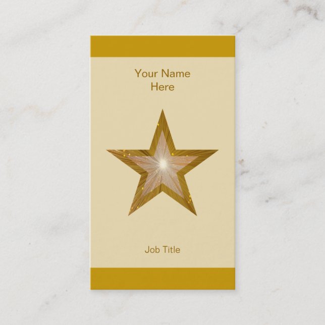 Faixa Dourada de cartão de visita com estrela vert (Frente)
