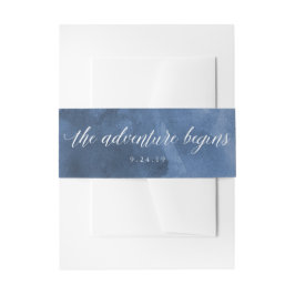 Faixa Para Convite Azul-aquarela | A Aventura Começa A Casar