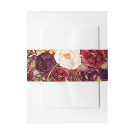 Faixa Para Convite Burgundy Floral Casamento Convite Belly Banda