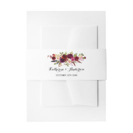 Faixa Para Convite Burgundy Marsala Bohemian Floral Chic Wedding