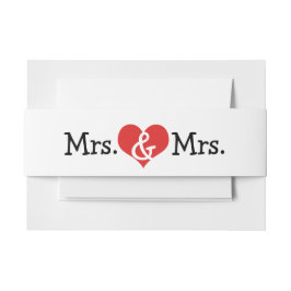 Faixa Para Convite Casamento entre a Sra. e a Sra. Duas Brides